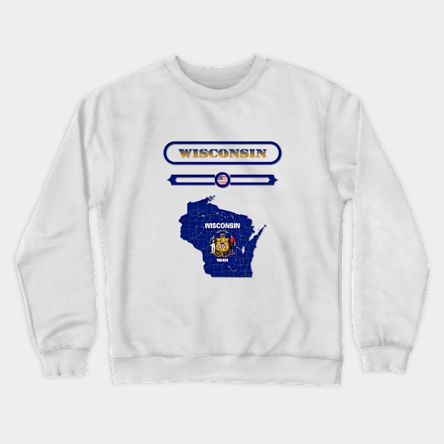 WISCONSIN STATE, UNITED STATES, USA. SAMER BRASIL Crewneck Sweatshirt by Samer Brasil